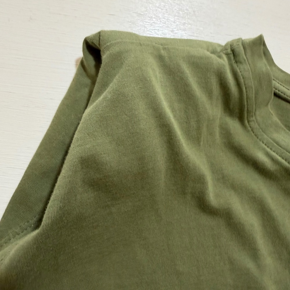Anthropologie Padded Shoulder Muscle Tee Moss Green XSP Petite New With Tags - Picture 3 of 9